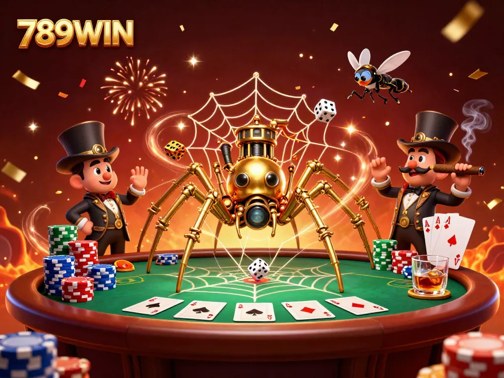 Experience the excitement of 789WIN through this vibrant casino-themed illustration.