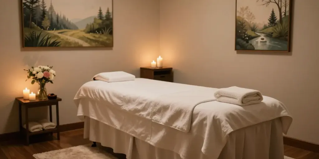 Enjoy a calming atmosphere for עיסוי אירוטי בשרון with a serene massage setting.